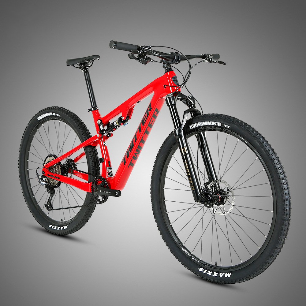 HEZZO Bicycle carbon fiber mountain bike cross country Fast speed Hemano variable speed bike Soft tail dual shock absorbent