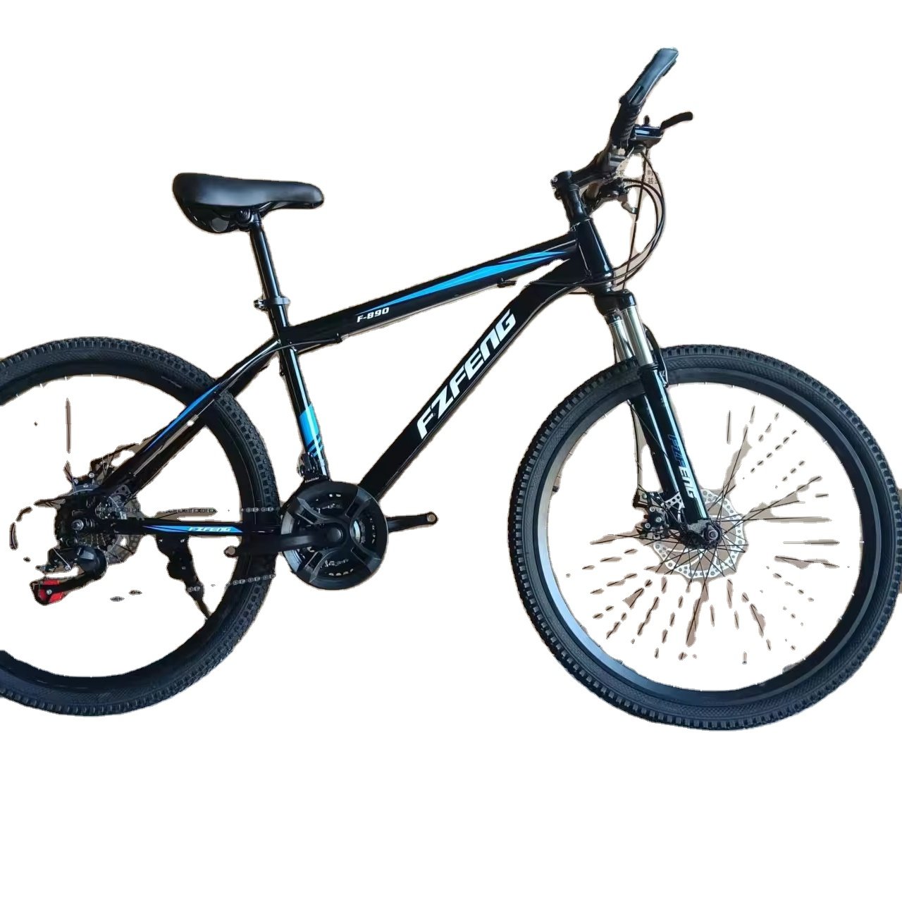 MTB Mountain Bike with 24 Speeds Steel Fork Disc Brakes
