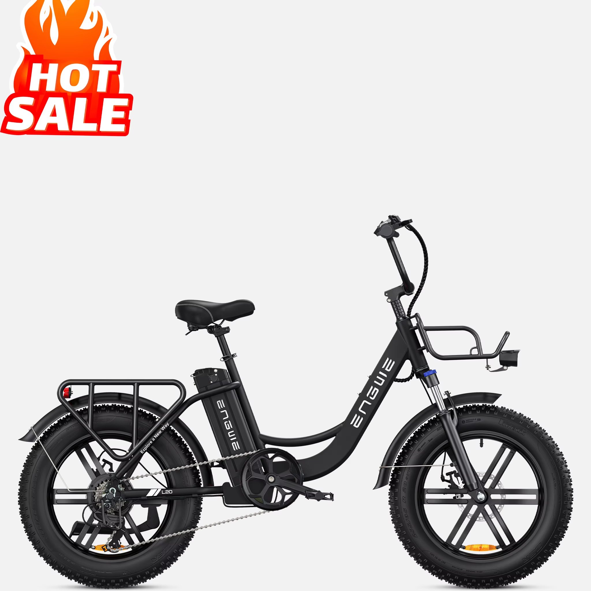 ENGWE L20 Step Through Electric Bike for Adults 20 . 4 Fat Tire Max Speed 25KMH Urban Bike 48V13Ah fat tires ebike for ladies