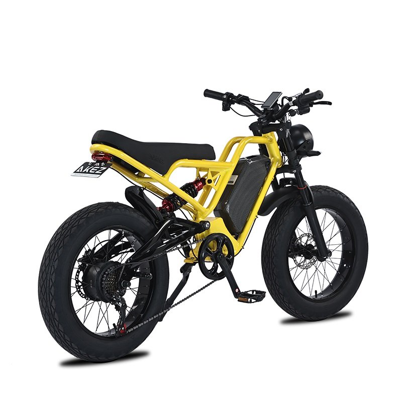 Akez 20" Suspension Fat Tire Bike Hub Motor Electric E Dirt Bike Bicycle 1000W 48V 52V Ebike Sports Mountain E-Bike For Adult
