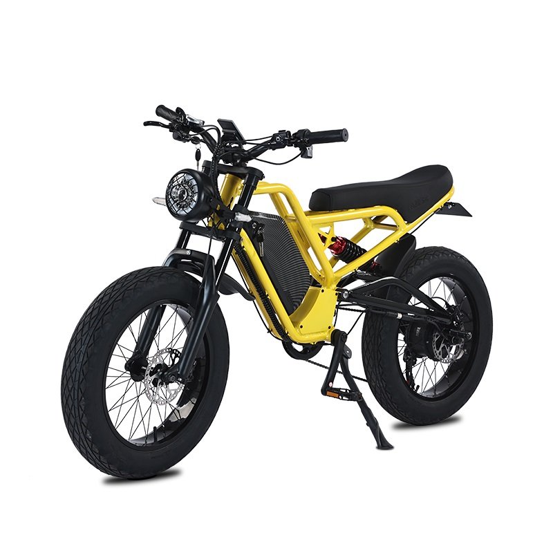 Akez 20" Suspension Fat Tire Bike Hub Motor Electric E Dirt Bike Bicycle 1000W 48V 52V Ebike Sports Mountain E-Bike For Adult