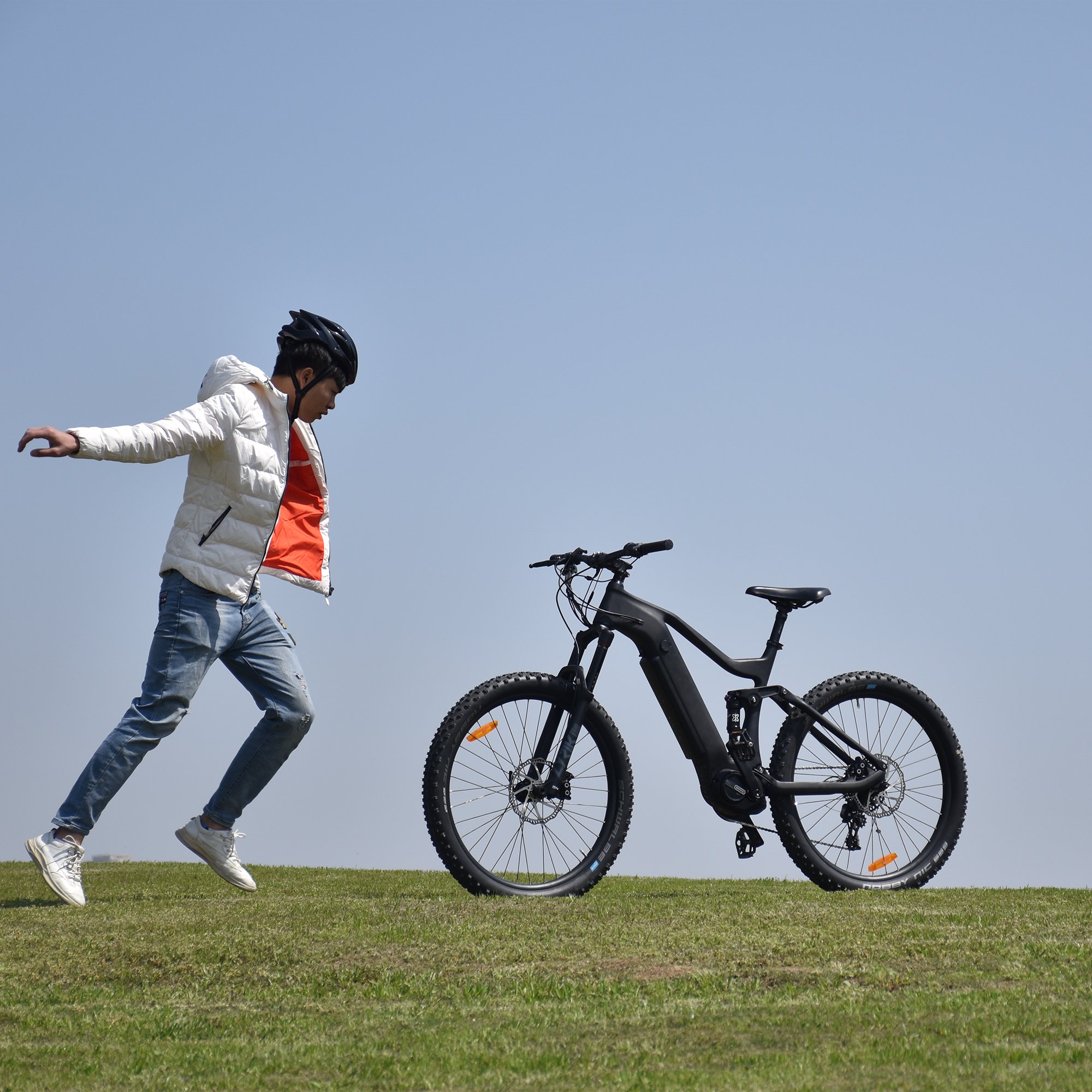 Disc Brake 43V 500W Mid Drive Motor Electric Mountain Bike Full Suspension Ebike Carbon Fibre electric hybrid bike