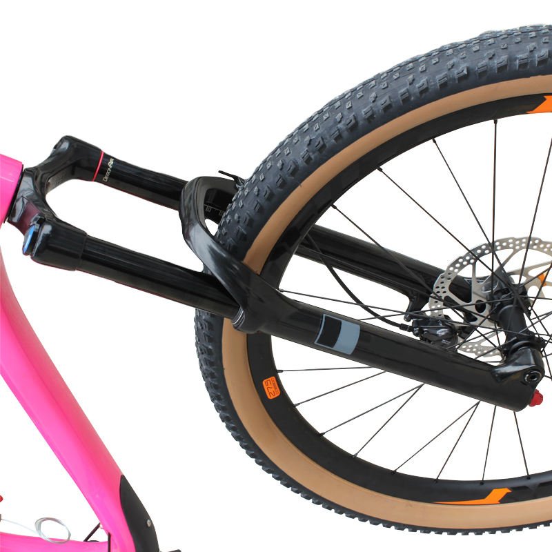 Customized full shockingproof carbon fibre frame 29er Mtb bicycle pink adults 19'' mountain suspension bike