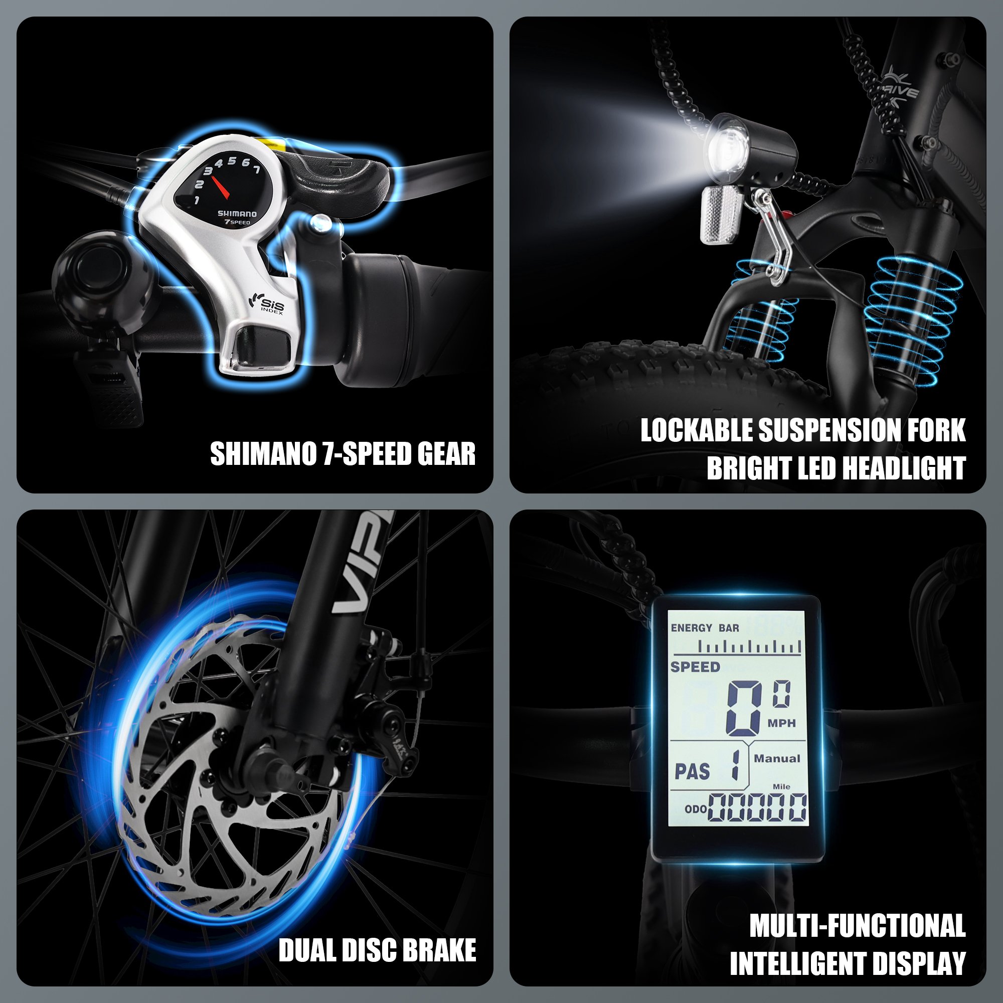 US EU Warehouse Ready Stock Aluminum Frame Ebike Down Tube Battery Electric Mountain Bike 48V 10.4AH 26" Adults Electric Bicycle