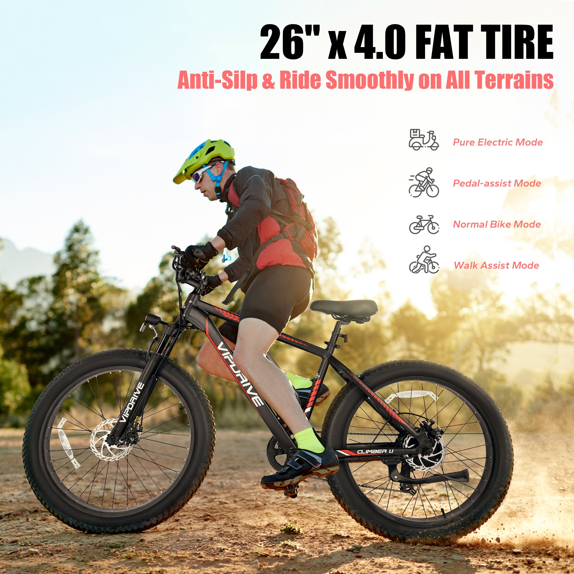 US EU Warehouse Ready Stock Aluminum Frame Ebike Down Tube Battery Electric Mountain Bike 48V 10.4AH 26" Adults Electric Bicycle