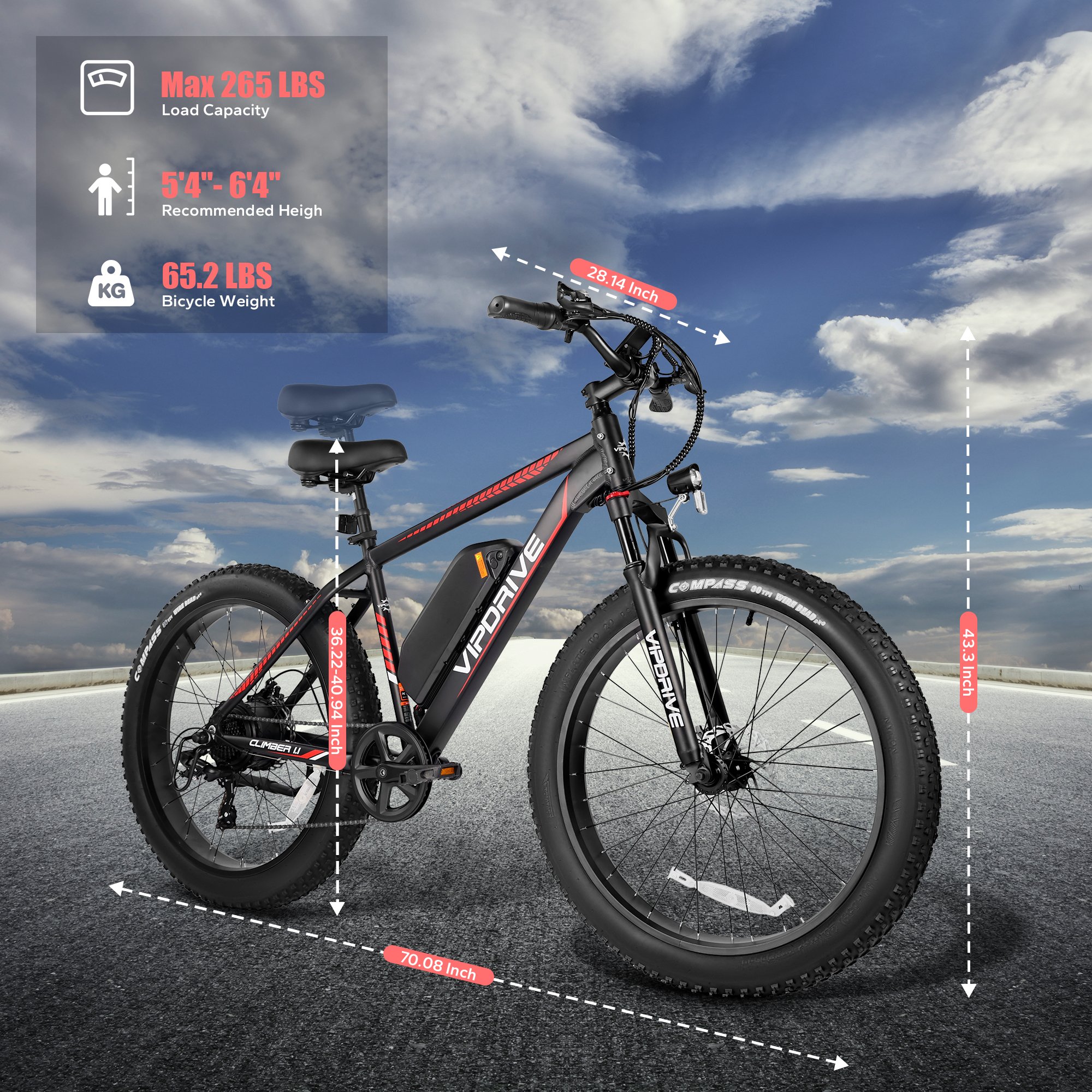 US EU Warehouse Ready Stock Aluminum Frame Ebike Down Tube Battery Electric Mountain Bike 48V 10.4AH 26" Adults Electric Bicycle