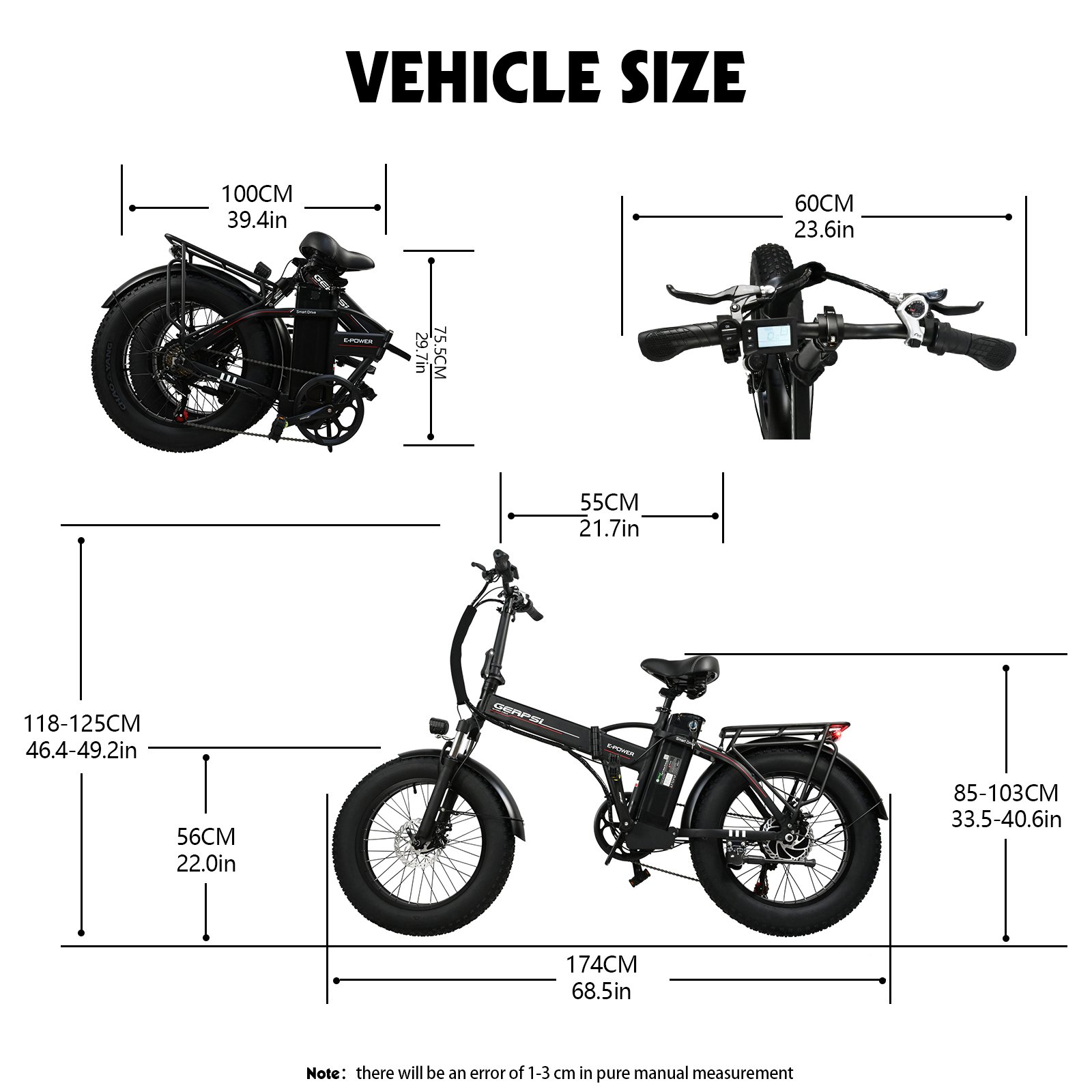E FOLD Fat New Model 3.0 4.0 fat mountain electric bicycle 48V/500W Motor Fold Electr Bike