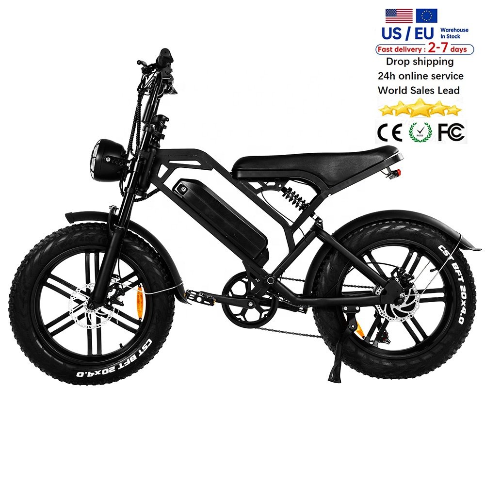 V20 Vintage design fat electric bike Full Suspension ebike 48v cheap fatbike Long Range Electric Bike fat e-bike Mountain E bike