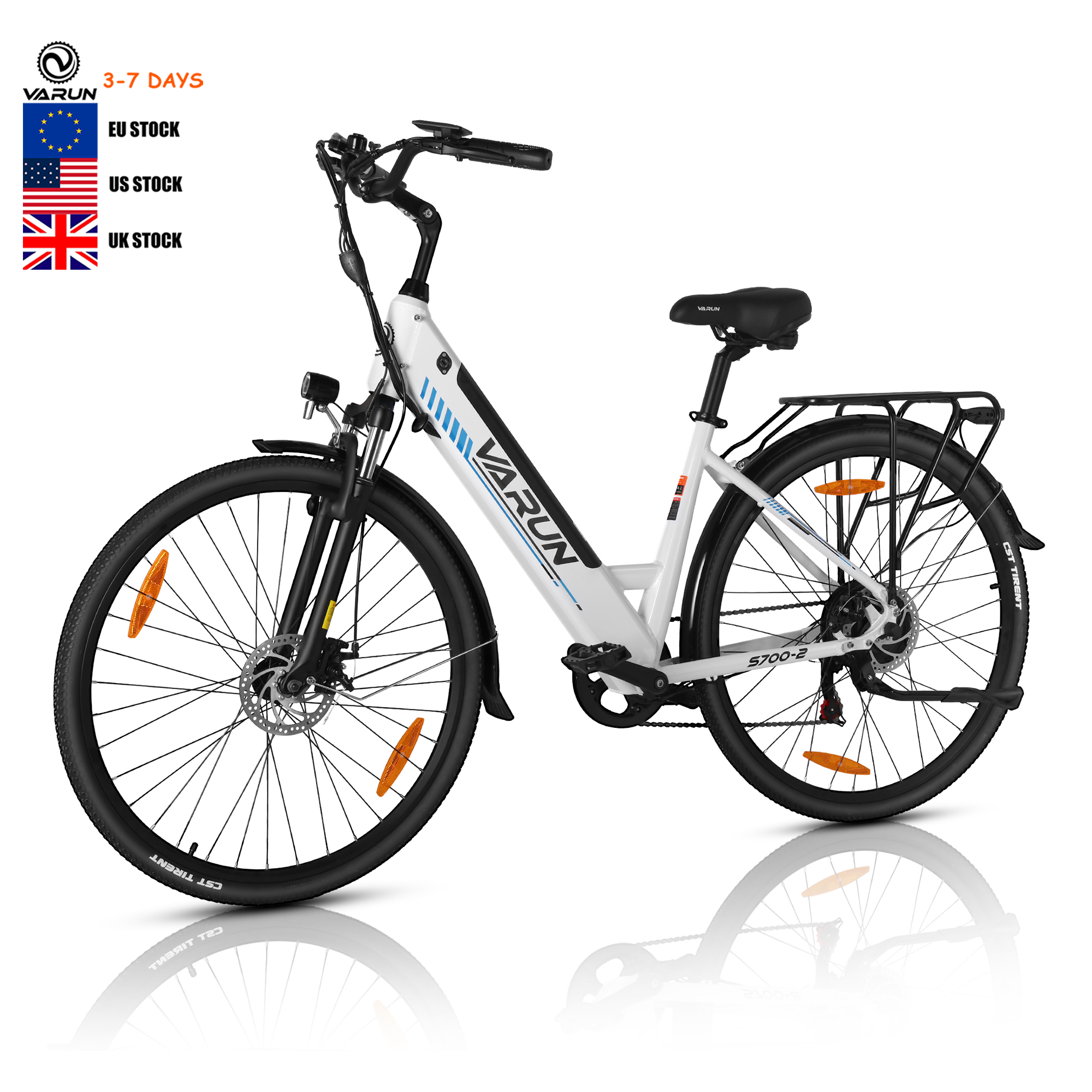 Low Step-Through Aluminum Electric Hybrid Bike 700C 500W City EBike 48V 10.4AH EU UK Warehouse Intergrated Electric Bicycle