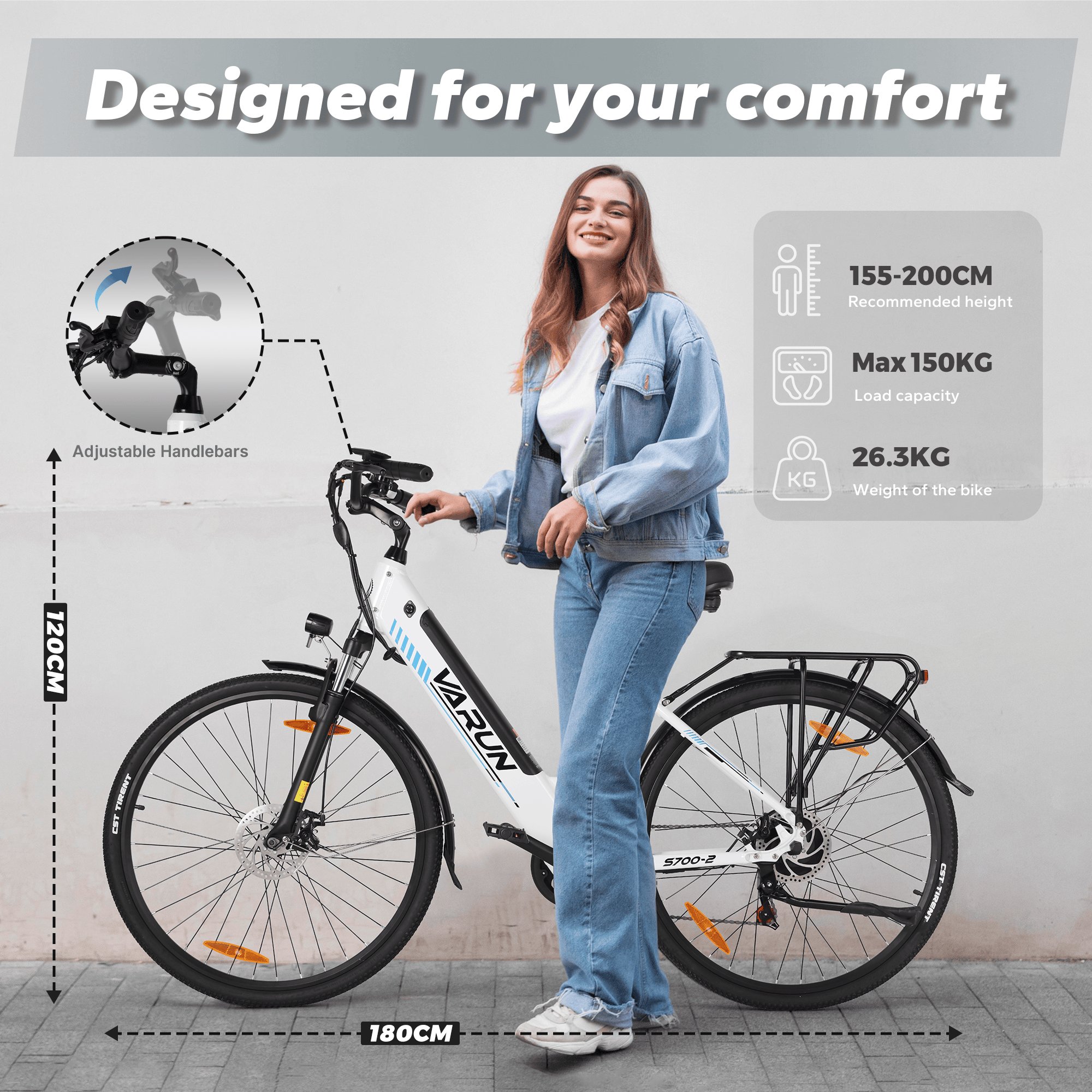 Low Step-Through Aluminum Electric Hybrid Bike 700C 500W City EBike 48V 10.4AH EU UK Warehouse Intergrated Electric Bicycle