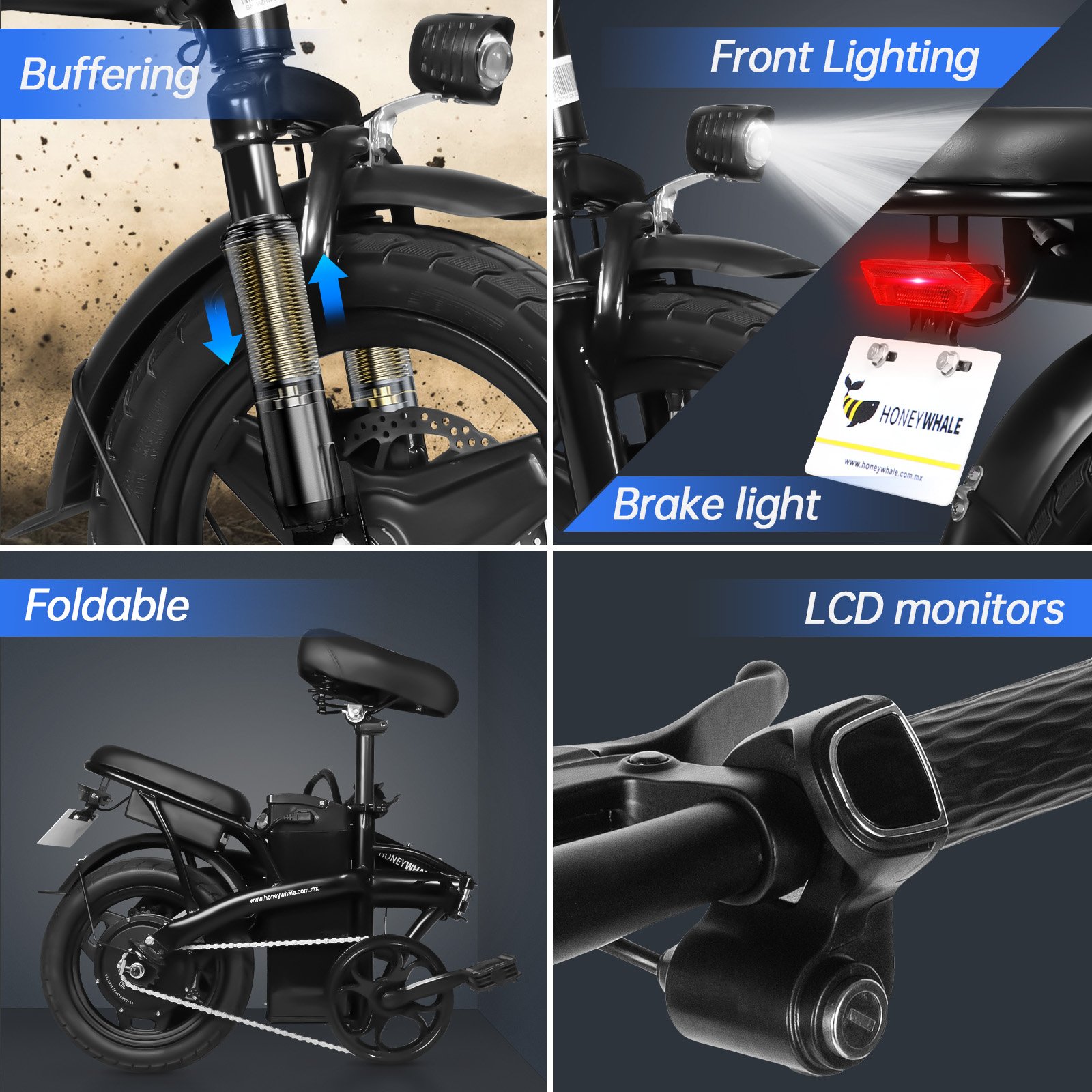 EU stock Honywale S6 250W 48V 10.4AH Foldable Electric Mountain Bike Two Wheel City E Bike Folding Electric Bicycle for women