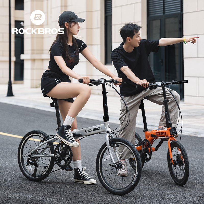 ROCKBROS 20 inch 8 Speed Folding Bicycle Portable Adult Work Commuter Shift V Brake Men Women Student road mountain Bike