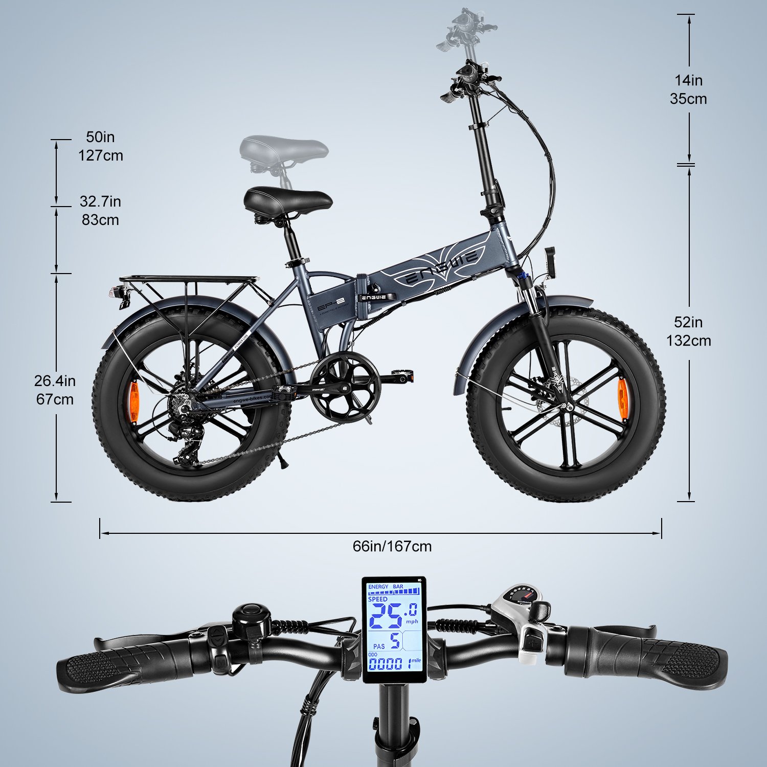 EP-2 PRO 750W High Performance Electric Bike 48V 13Ah Ebike 20in Mountain Electric Bicycle
