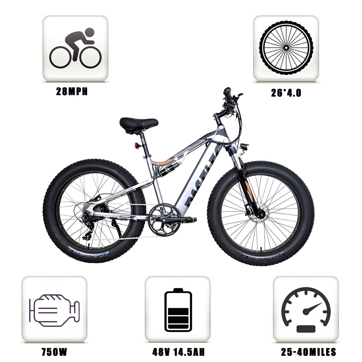 Electric bike 750W Mountain Electric bike 14.5ah Lager Capacity Battery With Professional 9 Speed Shifter