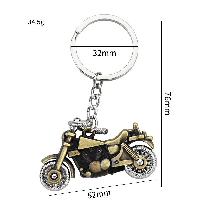 Custom Black Metal Mini Biker Gift Motorbike Sportbike Street Bike Motorcycle Keychain