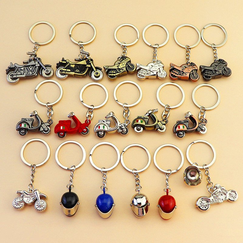 Custom Black Metal Mini Biker Gift Motorbike Sportbike Street Bike Motorcycle Keychain