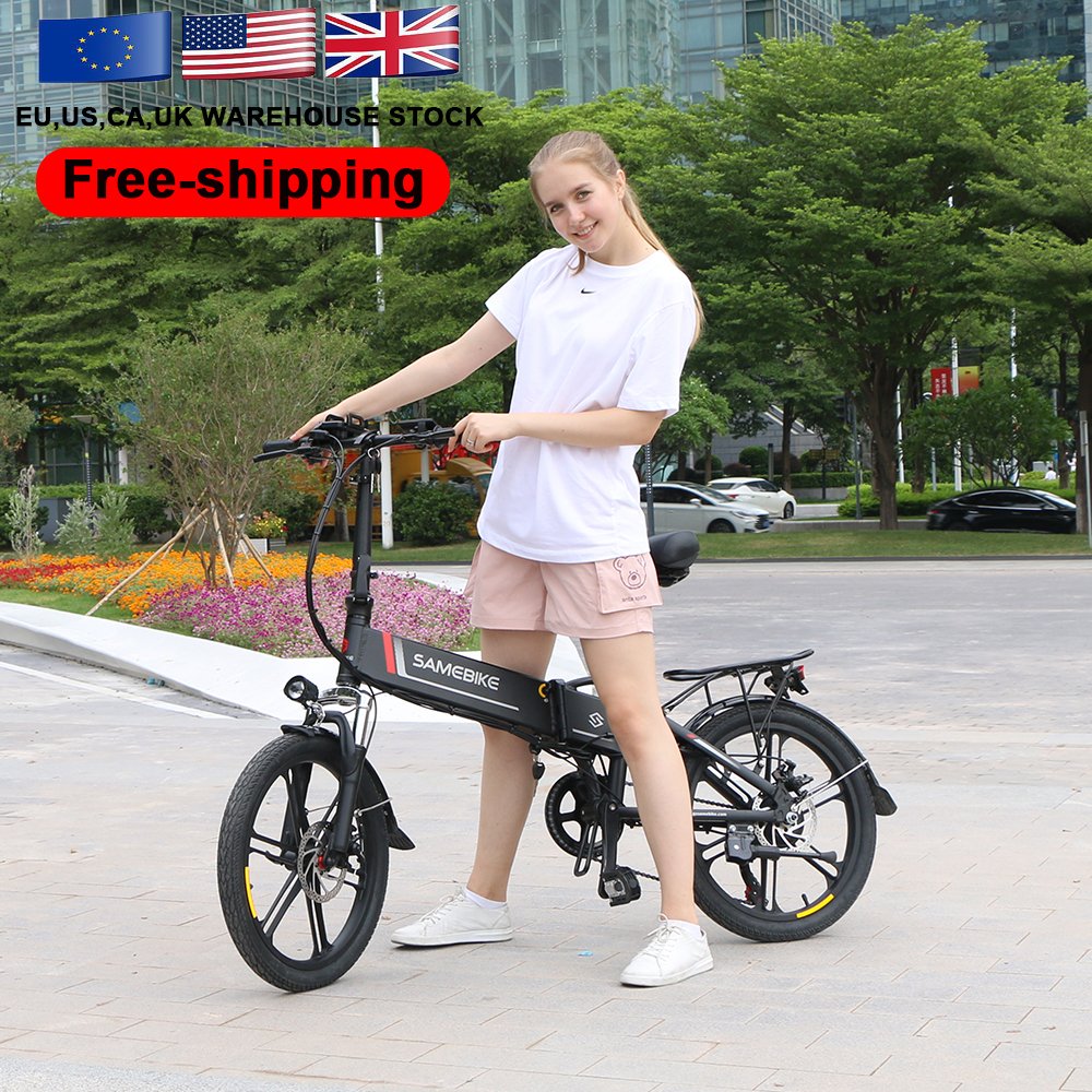 SAMEBIKE CA Stock 48V Lithium-Ion Battery 20 Inch Tire 350W 7 Speeds Electric Mountain E-Bike