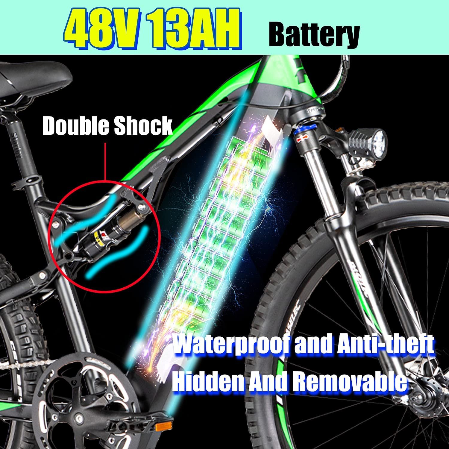 Paselec 48V 13ah Mountain Electric Bicycle 27.5 inch EBIKE Urban Commuting Electric Bikes for Adults
