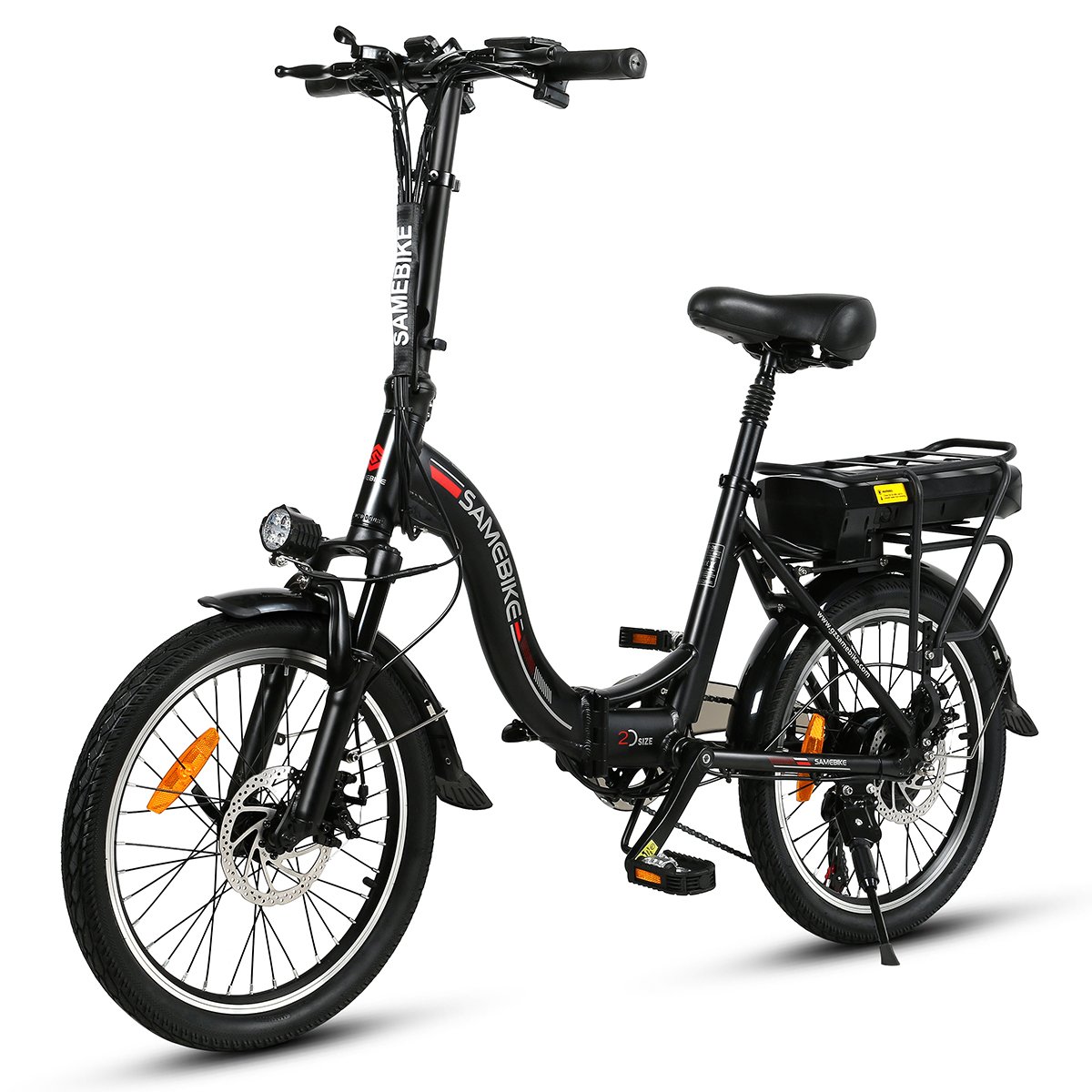 SAMEBIKE JG20 China warehouse 36V 12A lithium battery 7 speeds 350w small portable 20 inch folding city ebike
