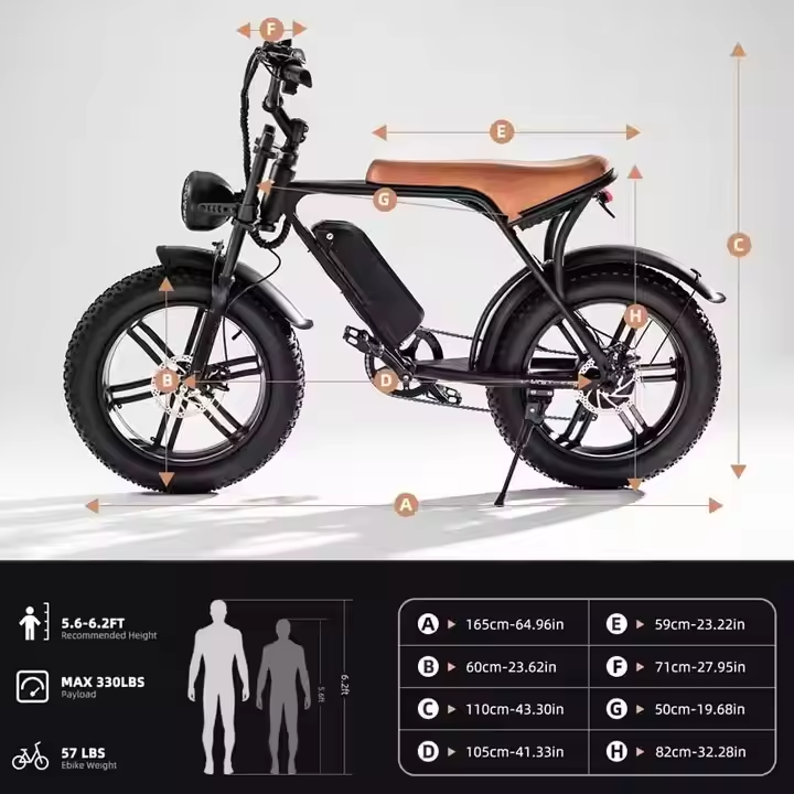 1000w 750w Electric Bicycle V8 Mountain Ebike 48v 30ah Removable Lithium Battery 4.0 Fat Tire Ebike Beach Cruiser Bike