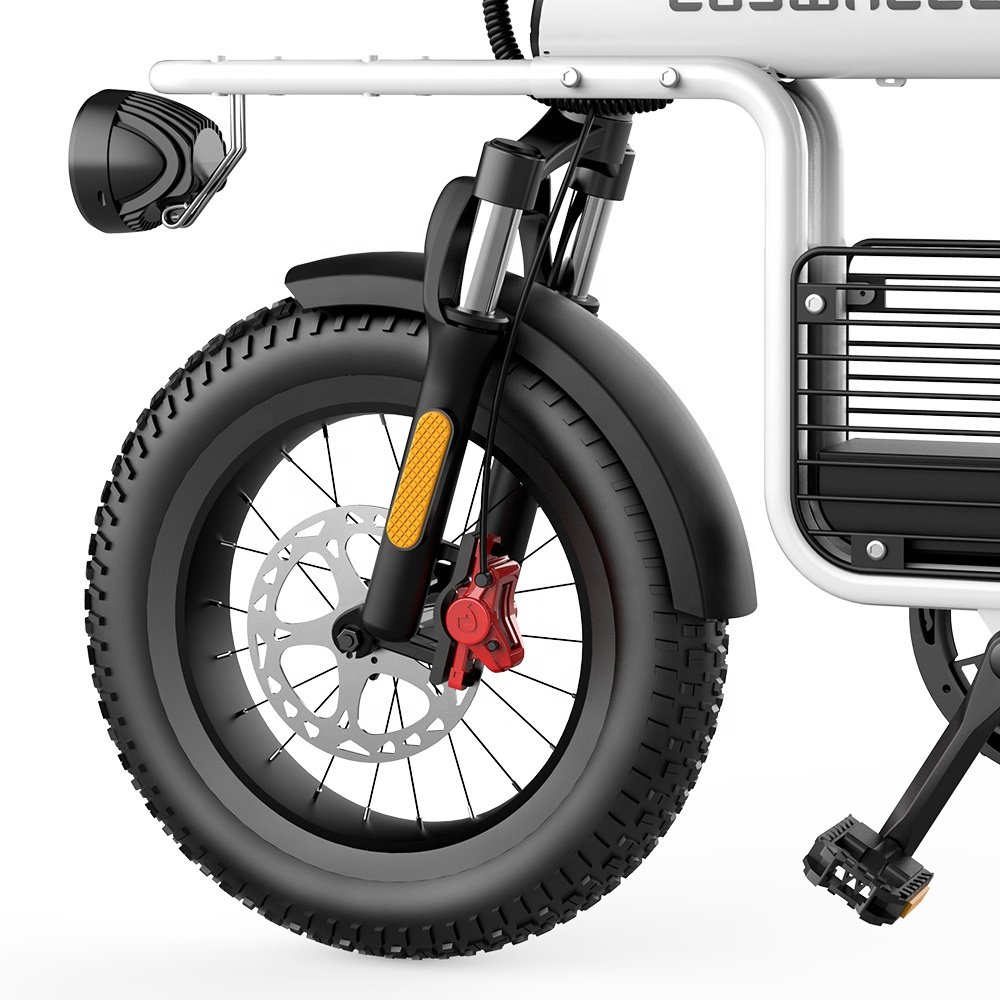 COSWHEEL T16 15AH Battery eBike US EU Stock 16Inch Fatbike Electric City Bike With Front Basket 1000W Electric Cargo Hybrid Bike