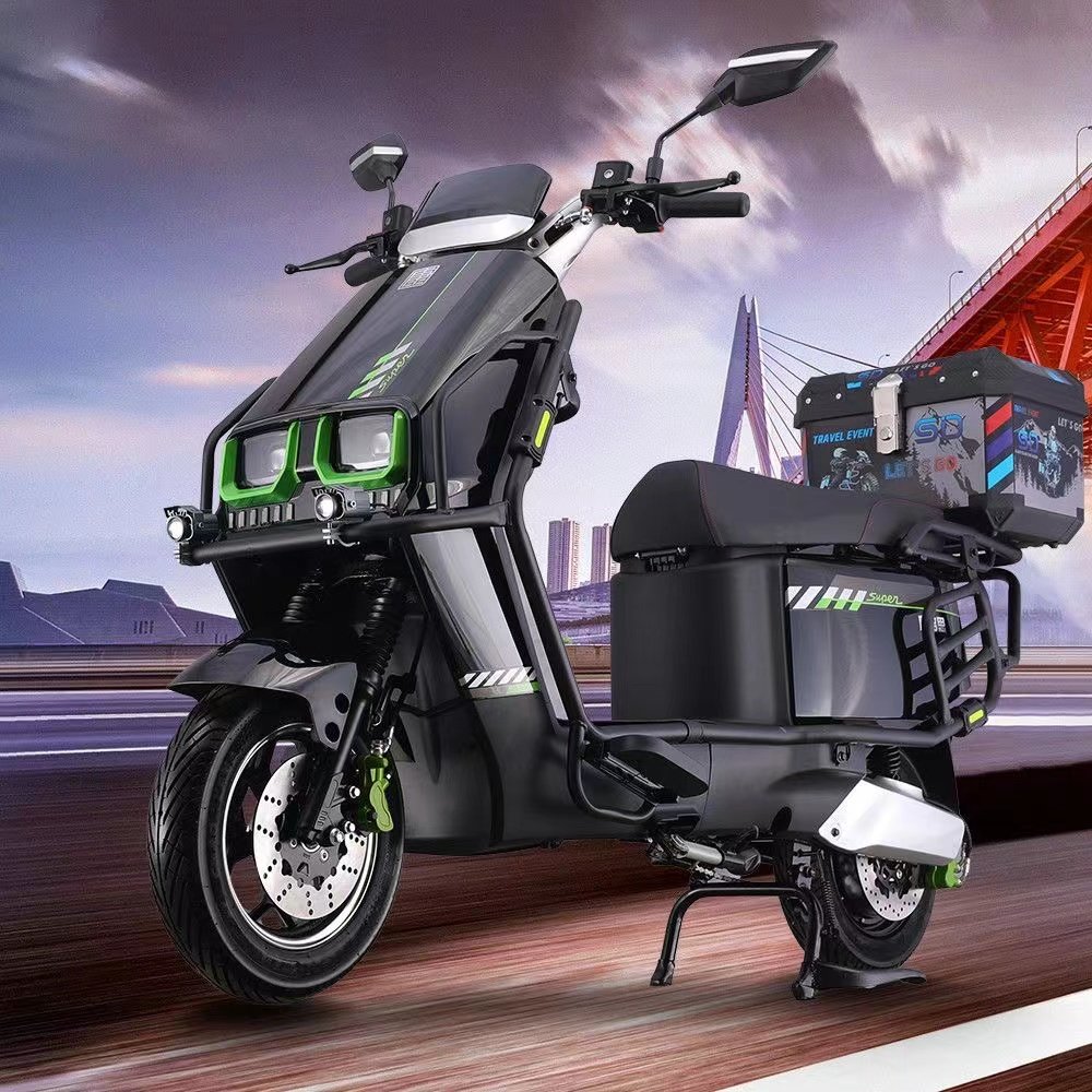 Adult Electric 2-Wheel Motorcycle 1000W Brushless Sportbike with 72V Lithium Battery