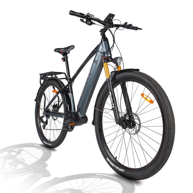 Eu Warehouse 7-Speed Sport Electric Bike 250W 48V 13AH Long Range Mountain Bike with Central Motor Lithium Battery for Adults
