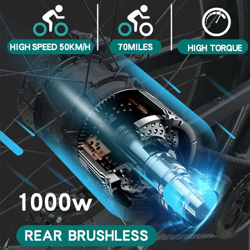 EU Warehouse Stock 1000w Dual Battery 26*4 Fat Tire Hub Motor Electric Bike Bicycle Ebike Factory Manufacturer
