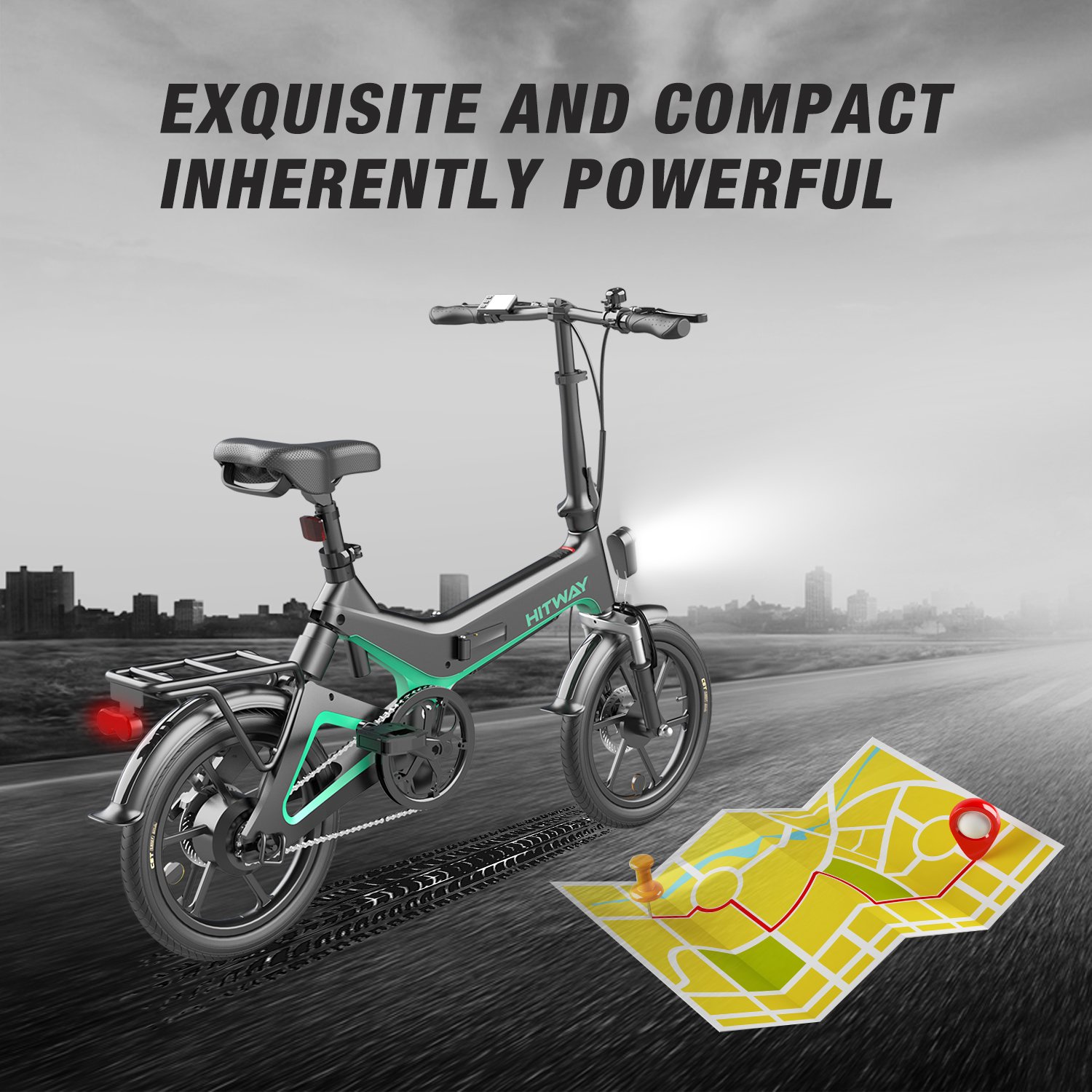 HITWAY 16Inch 25KM/H 36V 7.8Ah Electric Bike Fat Tire US UK Warehouse Stock Folding Electric City Bike Fast Delivery