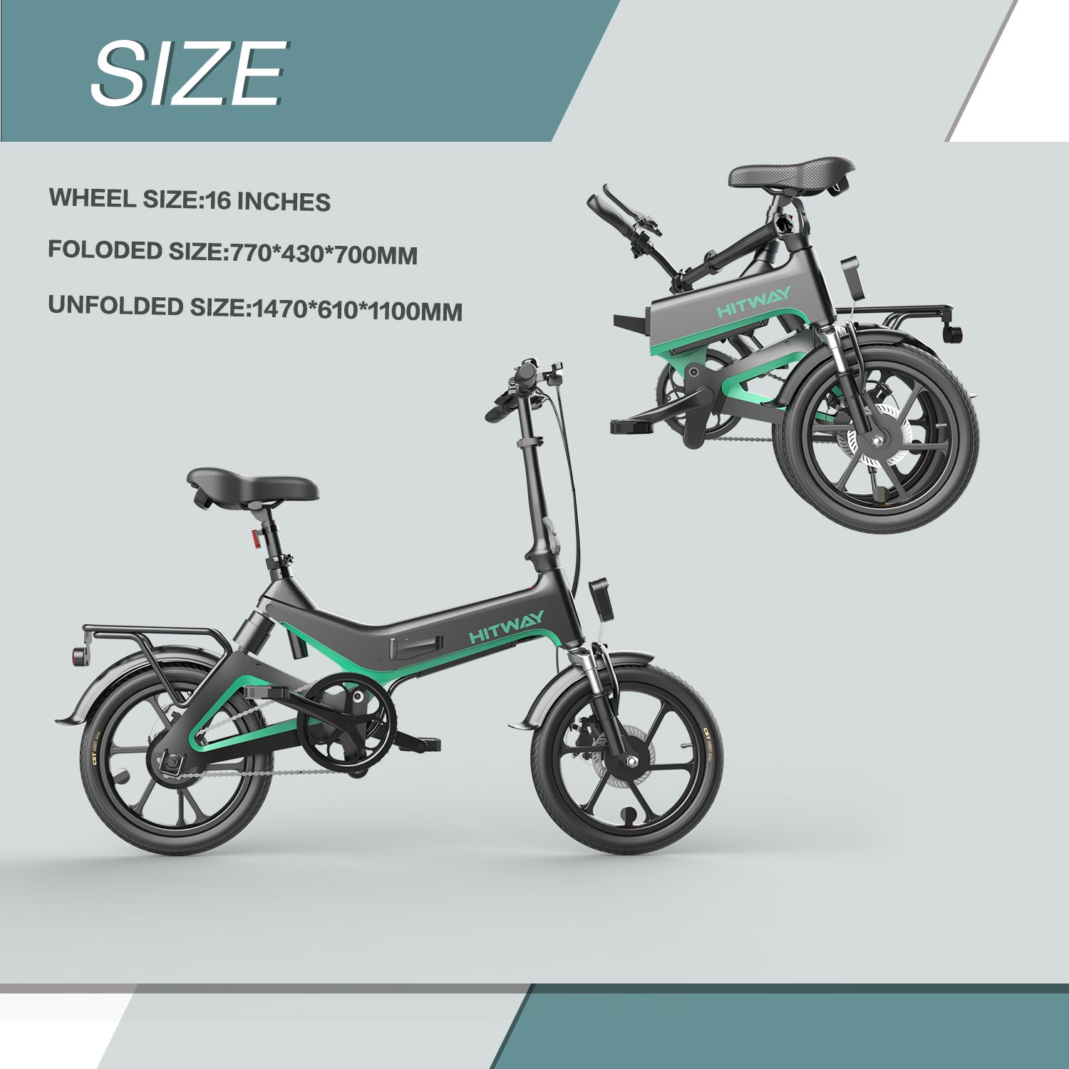 HITWAY 16Inch 25KM/H 36V 7.8Ah Electric Bike Fat Tire US UK Warehouse Stock Folding Electric City Bike Fast Delivery