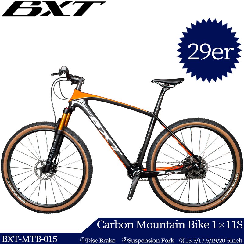 BXT 29er Carbon Mountain Bike Front Suspension Fork Full Carbon MTB 29er Hardtail 1x11Speed Mountain Carbon Bicycle Disc Brake
