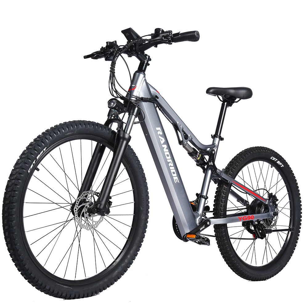 RANDRIDE YG90A Electric Mountain Bicycle 1000W 816Wh 21Speed Electric Bike with Free Fenders and Rear Rack