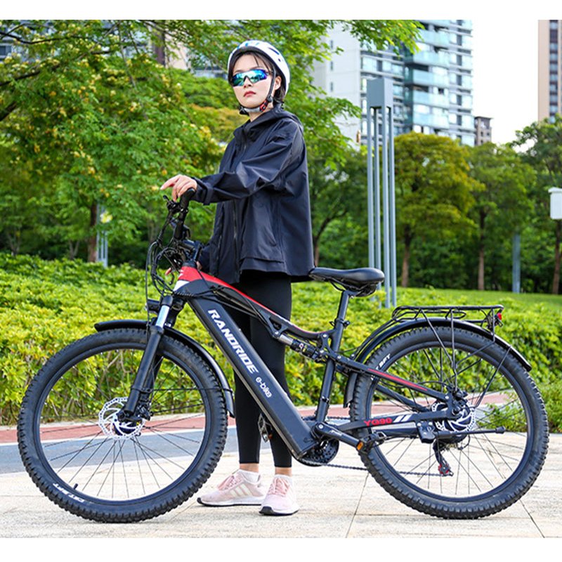 RANDRIDE YG90A Electric Mountain Bicycle 1000W 816Wh 21Speed Electric Bike with Free Fenders and Rear Rack