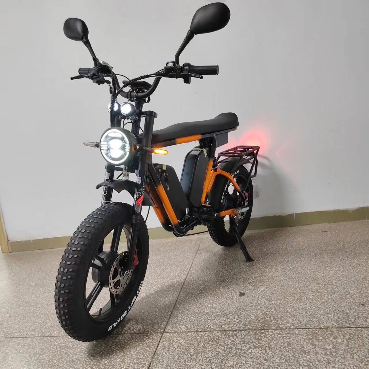 Dual Motor Dual Battery 2000W 52V44Ah Off Road long Range Fast Speed Fat Tire Full long Seat Aluminum Frame Electric Bike