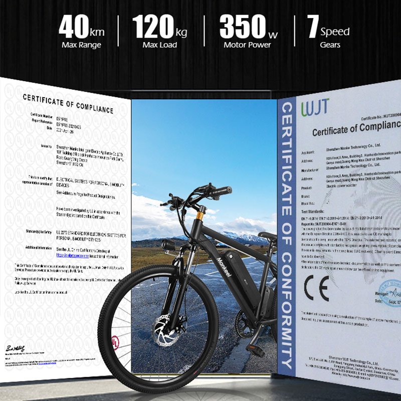 EU Warehouse In Stock 7 Speed Electric Mountain Bike Dc36V Intelligent Dual Mode Function Electric Bicycle Power Assisted