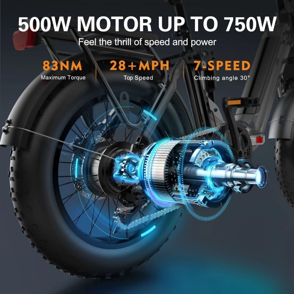 Us European Warehouse Mountain Bike 750W Electric Bicycle Folding Fat Tire Electric Bike