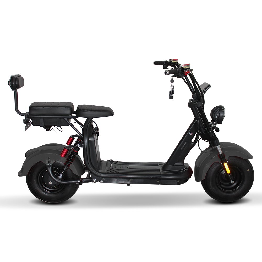 oil disc brake two seat with backrest 2000w 8 inch hub motor electric motorbike scooter ev city bike