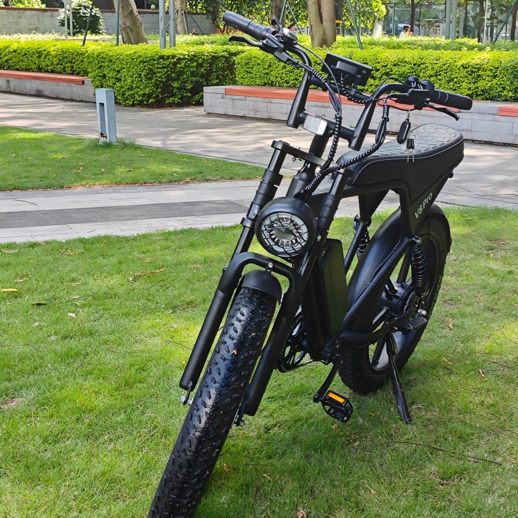 V8 Pro Plus 24-Inch Electric Mountain Bike with 50km/h Speed 1000W Power 48V Steel Lithium Battery Big Fat Tire for Adults