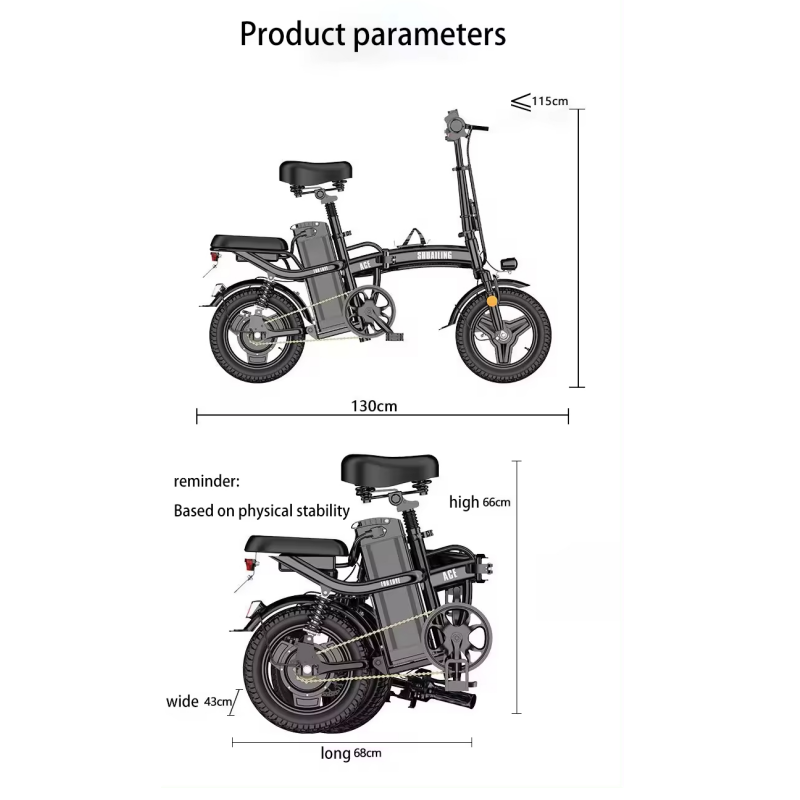 Rts Mini Folding Electric Bicycle 400W 48V 14 Inch Electric City Bike Foldable Electric Bike cheap adult battery power scooter