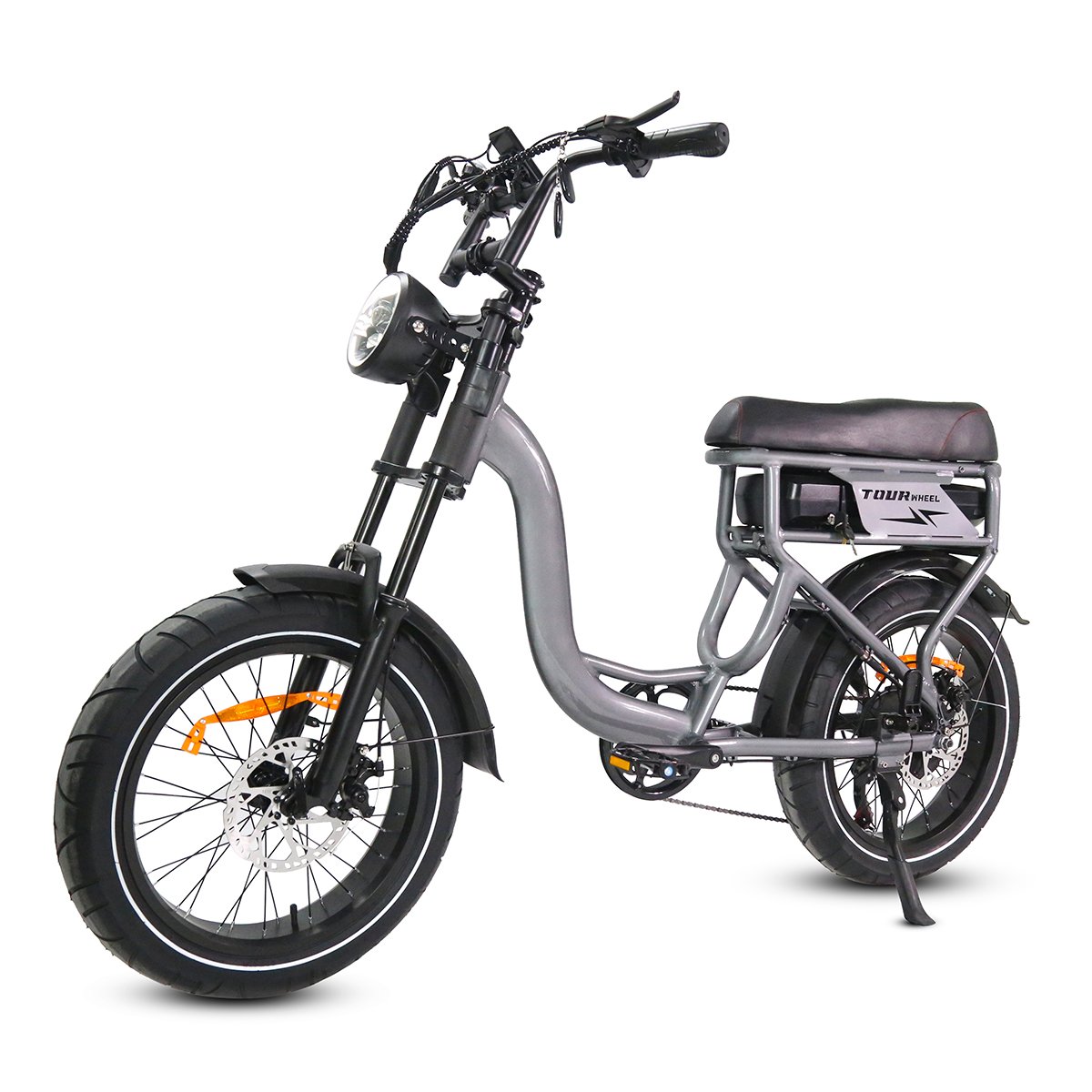 Tourwheel Hot Selling T7 Step Through Electric Hybrid Bike 250W 18.2Ah Electric Hybrid Bike Fat Tire Mountain E-bike Pink Color