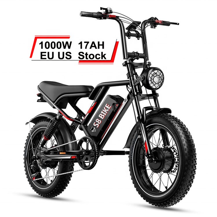 EU US warehouse fat tire ebike new 20inch eselectric dirt bike for adults 1000w fatbike mountain bike with hydraulic disc brake