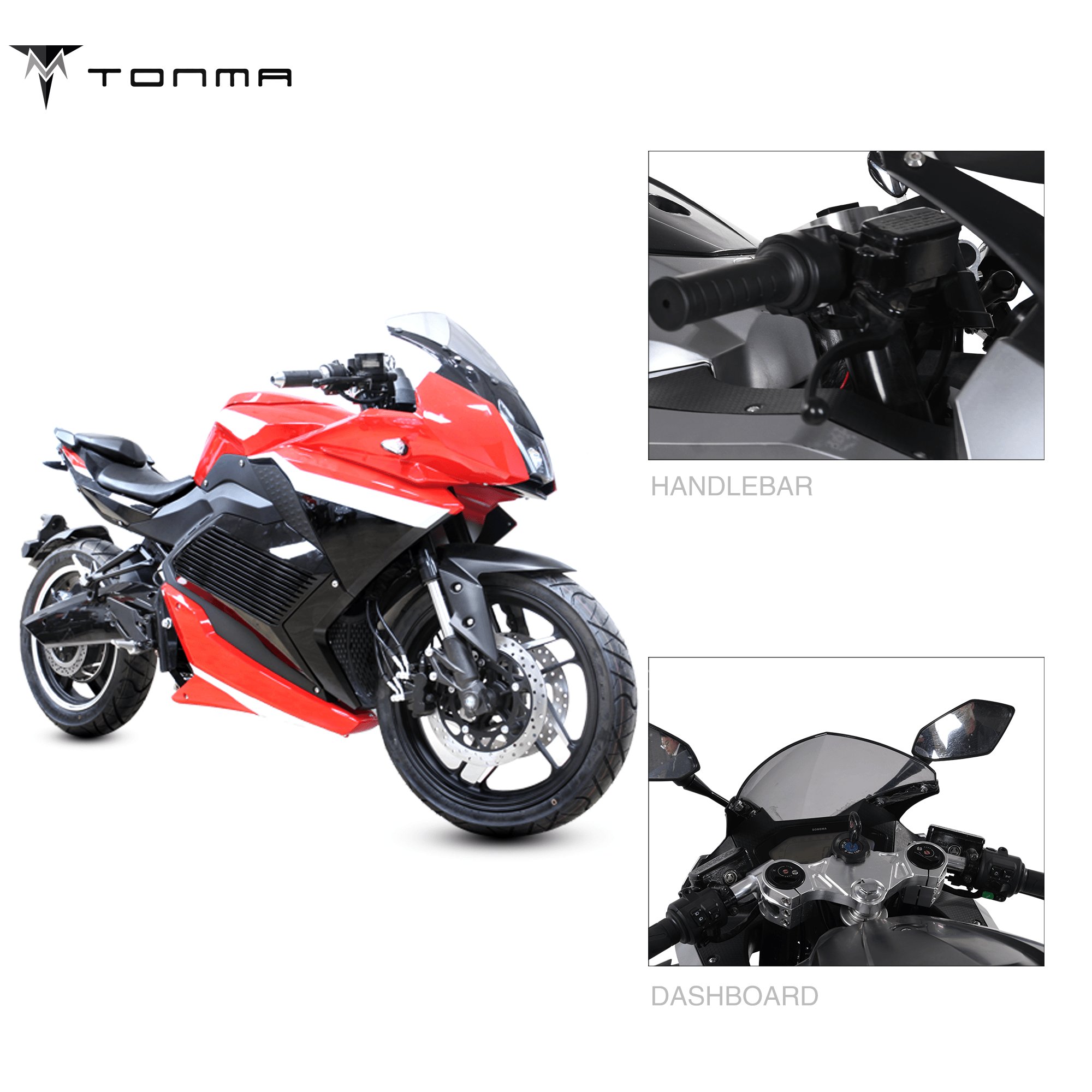 Tonma New EEC High-Speed 150km/h 10000W Pocket Racing Sportbikes for Adults Moto Pocket Sportbikes Racing Electric Motorcycles