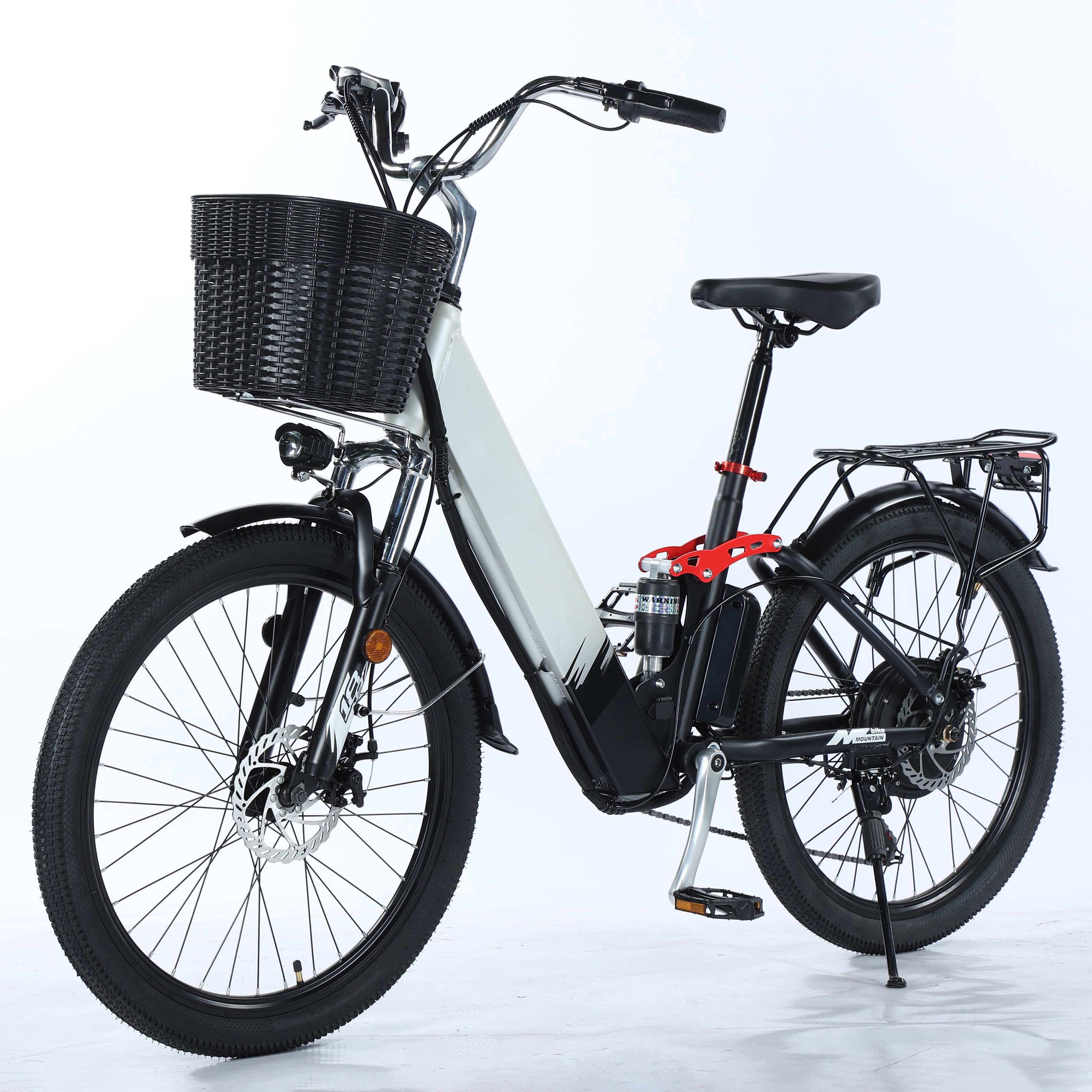 26 Inch 48v E-Bikes 1000W Electric Mountain Bike with Central Motor Hybrid Full Suspension Powder Bike
