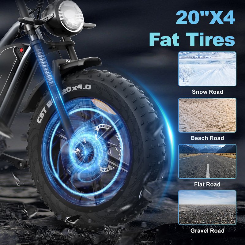 New JANSNO X50 Fat Tire Electric Bike 750w Electric Bike 48v Suspension Mountain Snow Charging E-bike Ebike