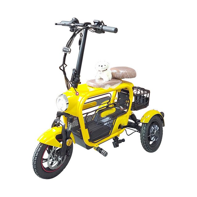 Parent-child electric bicycle mother baby bike ladies 12 inch kids city lithium 48V 250W power folding 3 wheel electric scooter