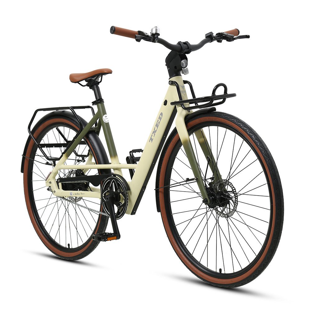 TXED New style 36V 10.4AH electric bicycle LCD panel 700C Single speed green city electric bike