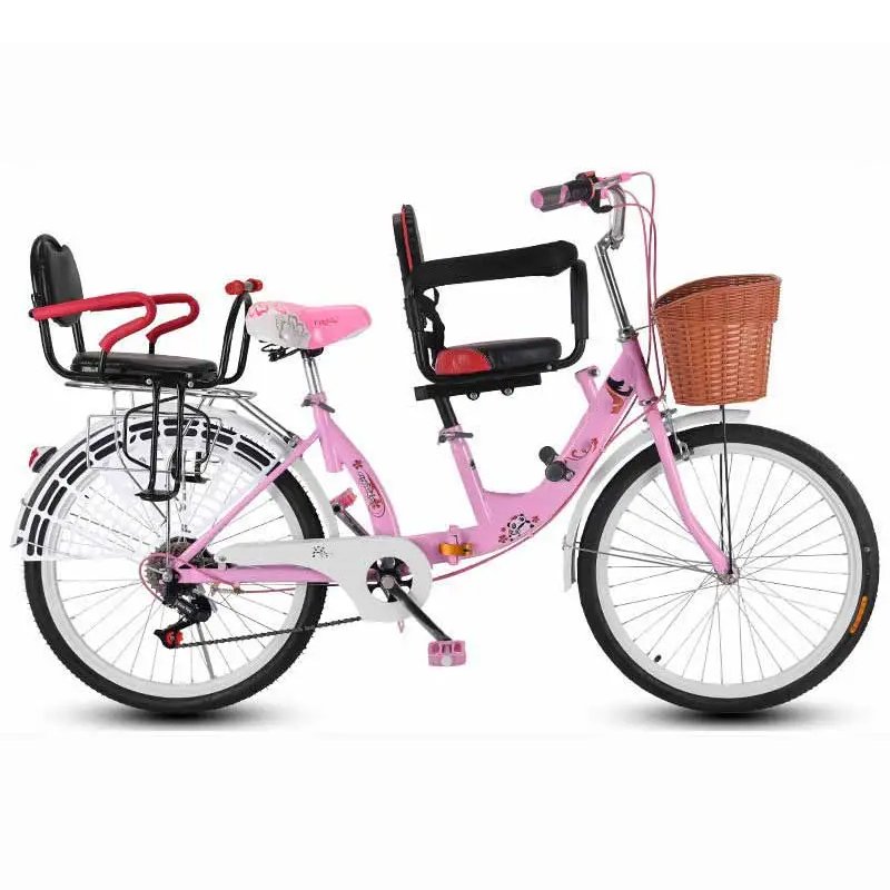 2023 Hot sale two seat folding bike mother baby folding bike mother and child baby folding bicycle