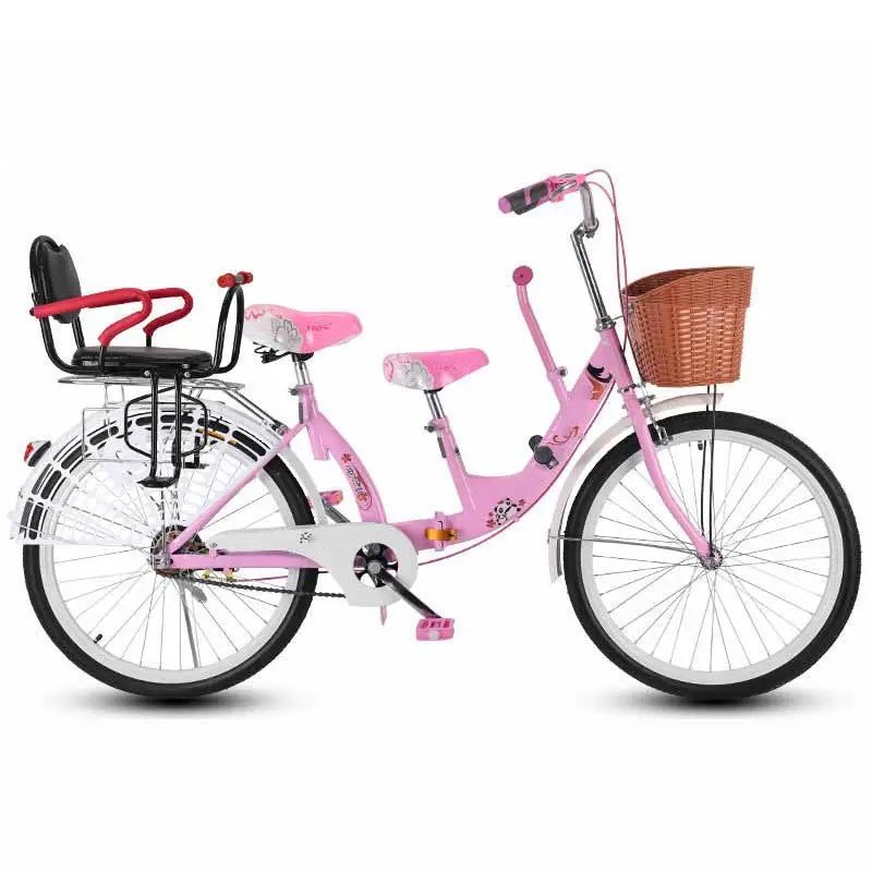 2023 Hot sale two seat folding bike mother baby folding bike mother and child baby folding bicycle