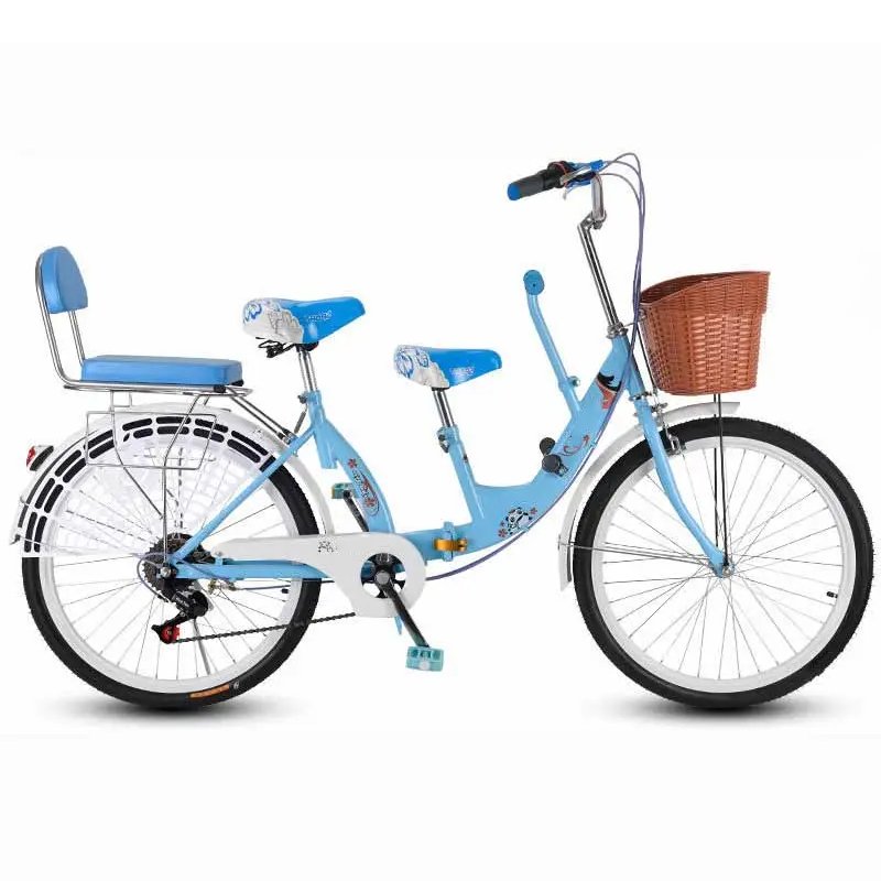2023 Hot sale two seat folding bike mother baby folding bike mother and child baby folding bicycle
