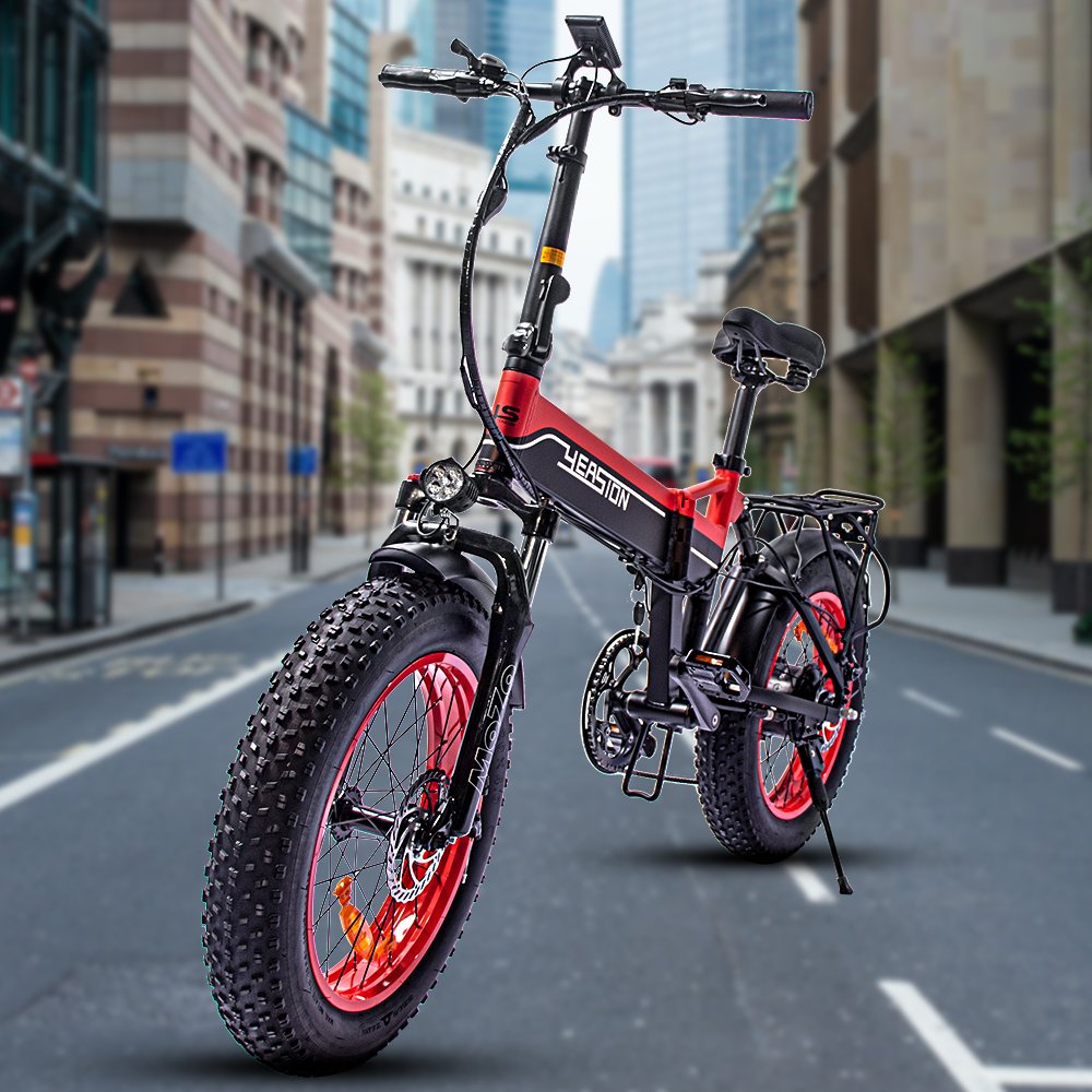 20" x4.0 Fat Tire Electric Bicycle with 1000W Motor 48V 12AH Removable Battery E Bike Long Range 7 Gears Foldable Ebkie